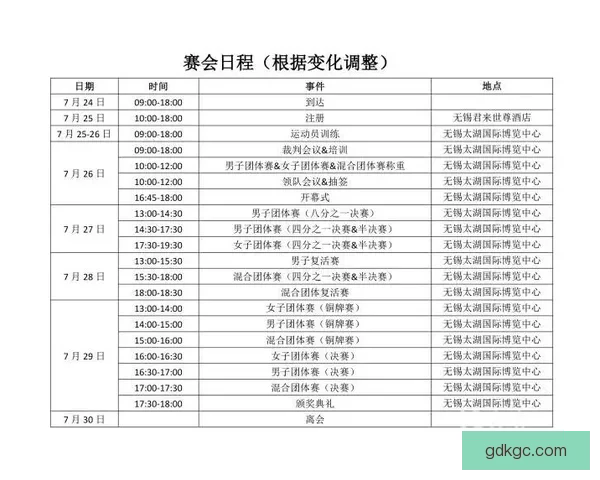 跆拳道比赛日程安排及赛事详情